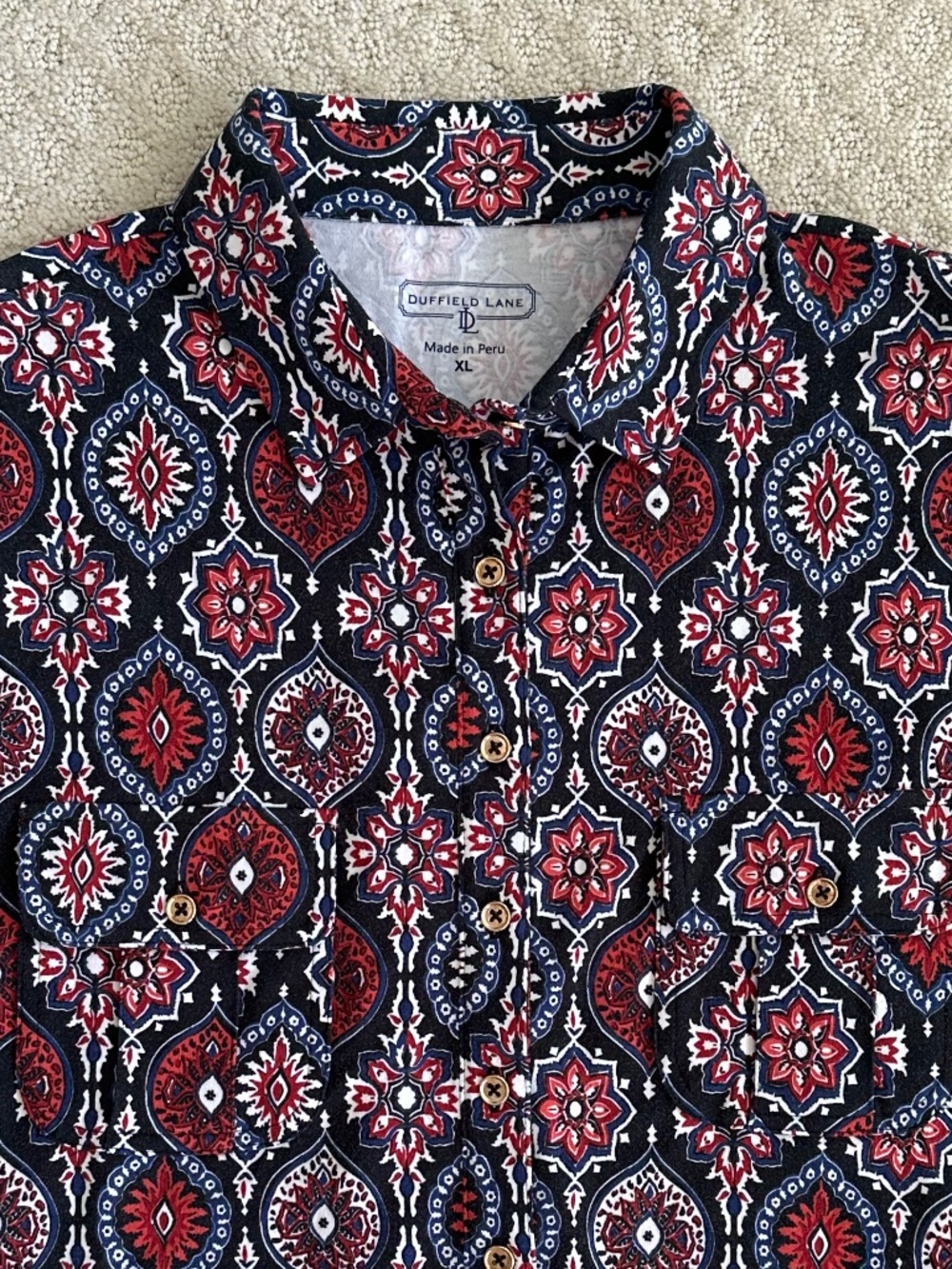 Duffield Lane Signature Stretch Cotton Jersey Coco Dress Medallion XL Classic - Picture 5 of 12